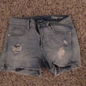 Ripped jean shorts